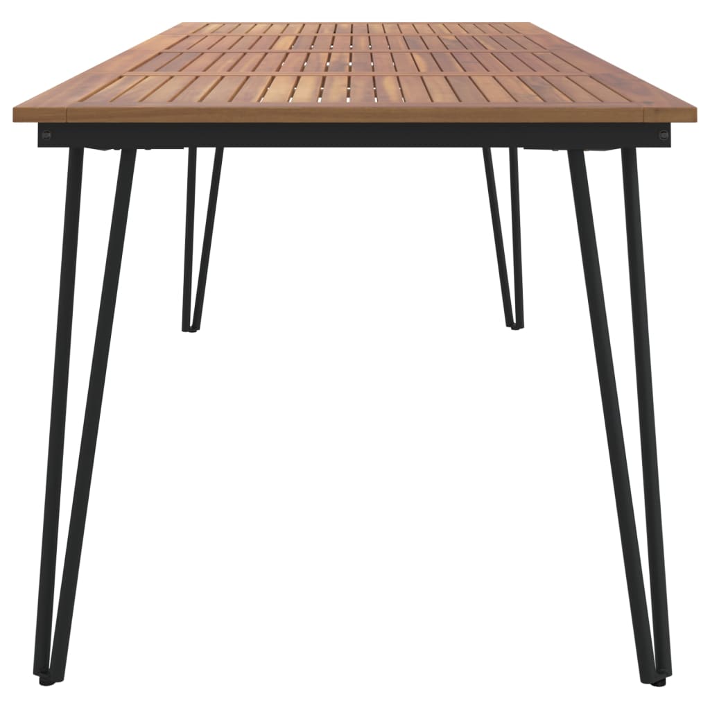 tömör akácfa kerti asztal hajtűlábakkal 200 x 90 x 75 cm