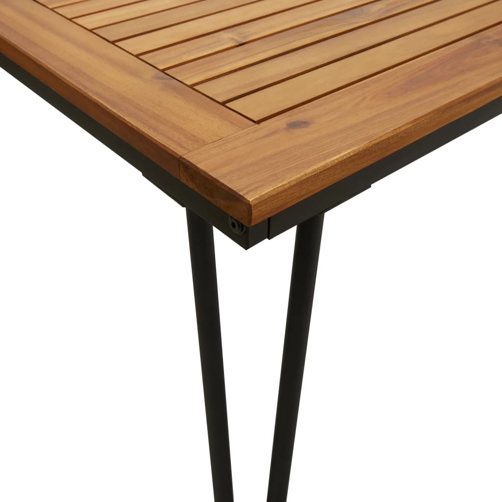 tömör akácfa kerti asztal hajtűlábakkal 200 x 90 x 75 cm