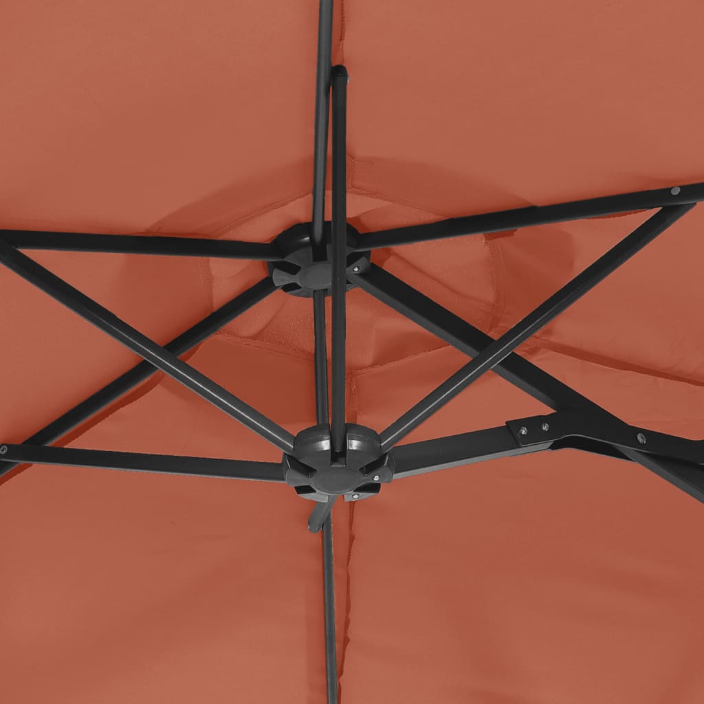 terrakotta dupla tetős napernyő 316x145 cm