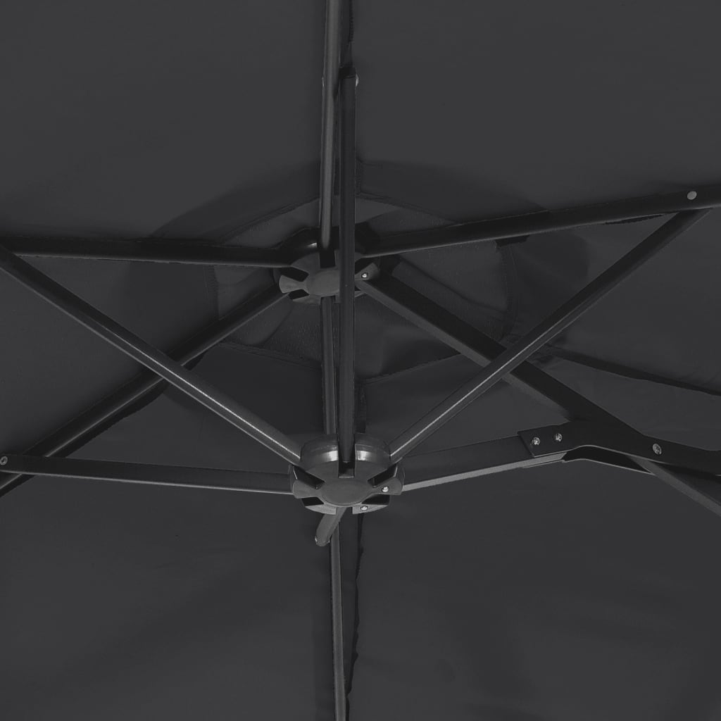 fekete dupla tetős napernyő 316x145 cm