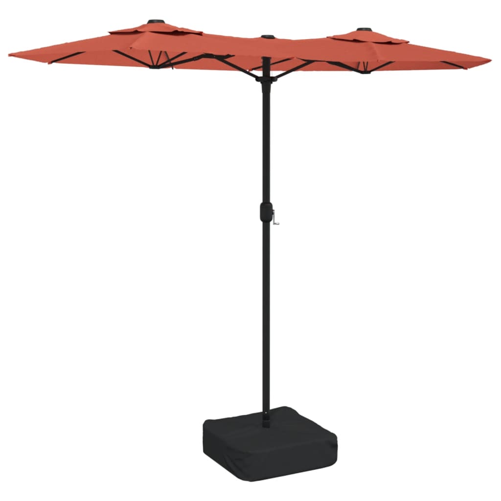 terrakotta dupla tetős LED-es napernyő 316x145 cm
