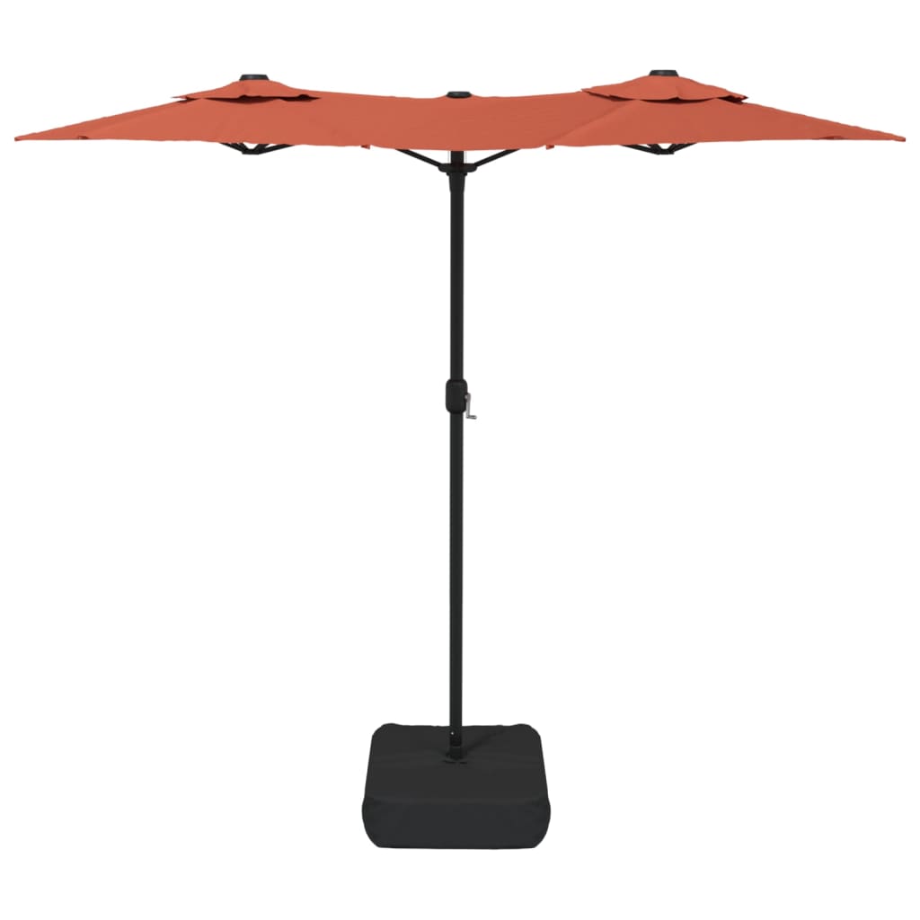 terrakotta dupla tetős LED-es napernyő 316x145 cm