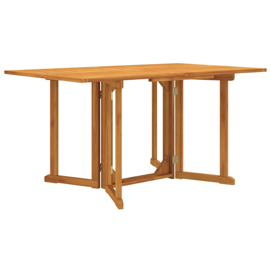 tömör tíkfa összecsukható pillangó kerti asztal 150x90x75 cm
