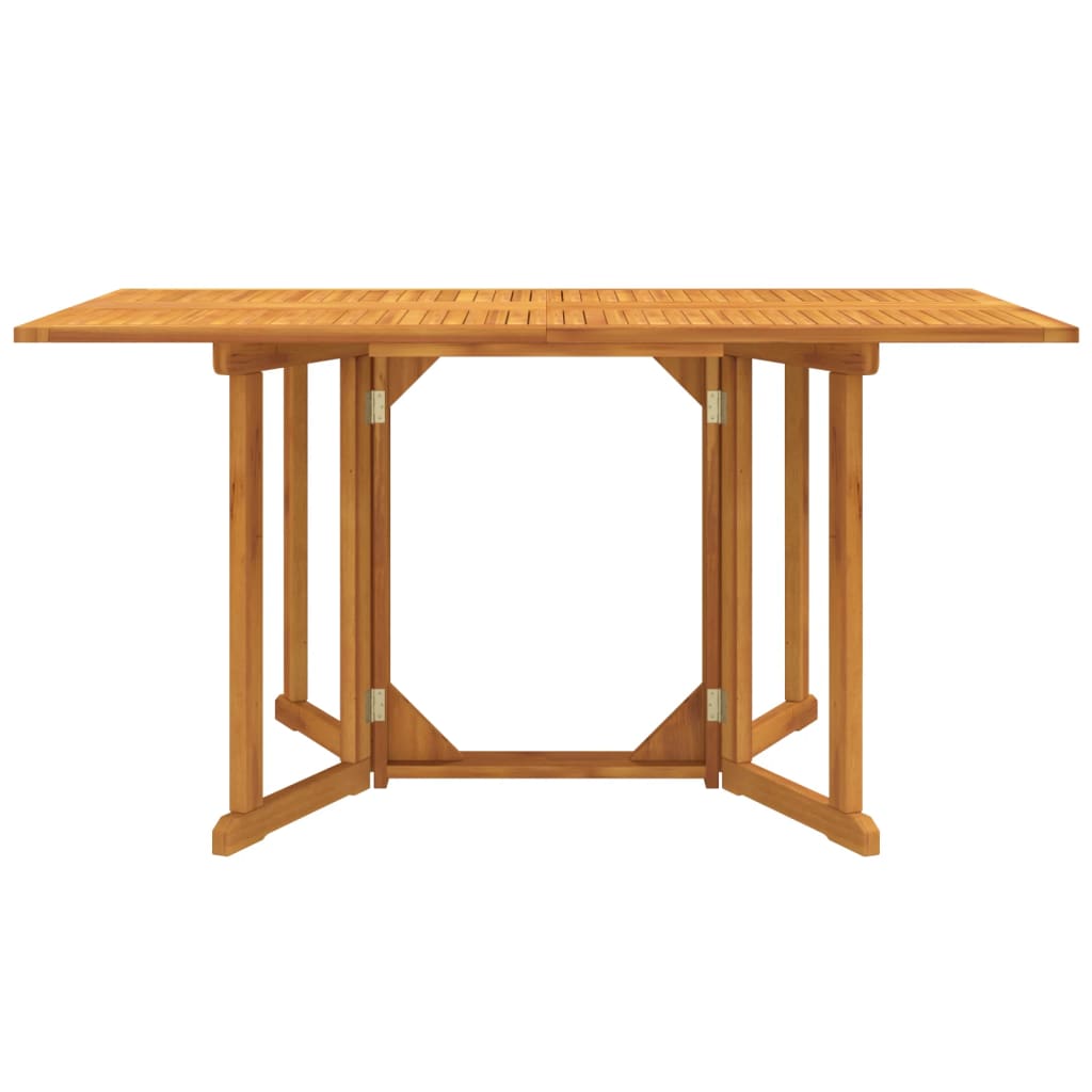 tömör tíkfa összecsukható pillangó kerti asztal 150x90x75 cm