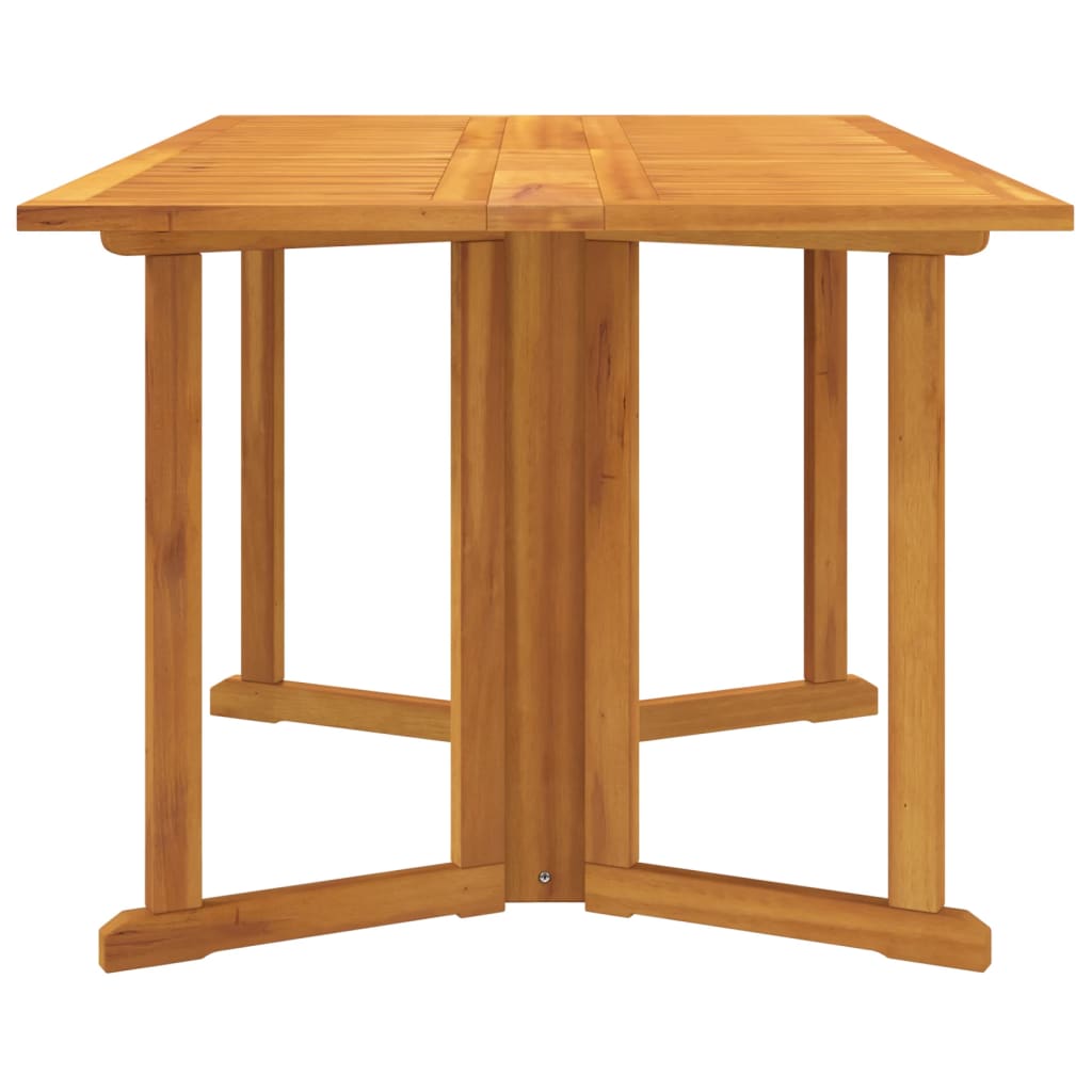 tömör tíkfa összecsukható pillangó kerti asztal 150x90x75 cm