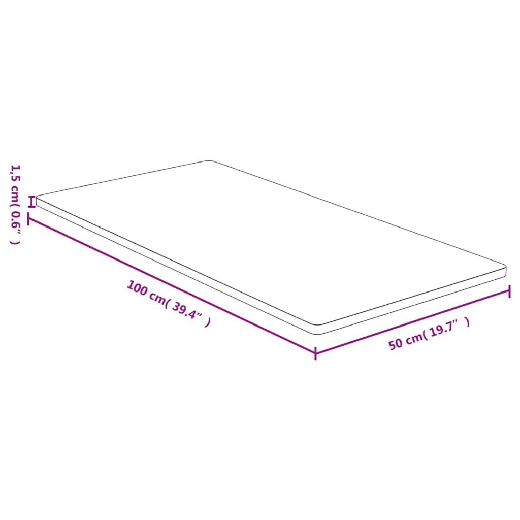 bambusz asztallap 50 x 100 x 1,5 cm