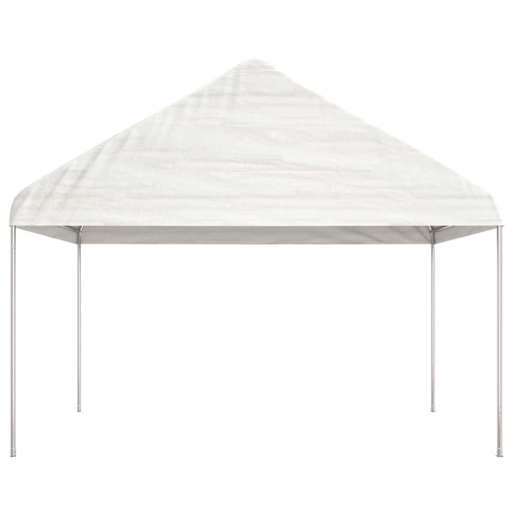 fehér polietilén pavilon tetővel 6,69 x 4,08 x 3,22 m