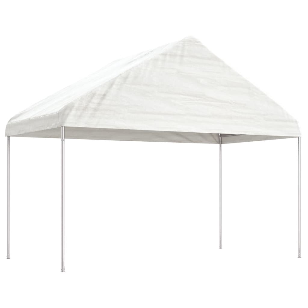 fehér polietilén pavilon tetővel 11,15 x 4,08 x 3,22 m