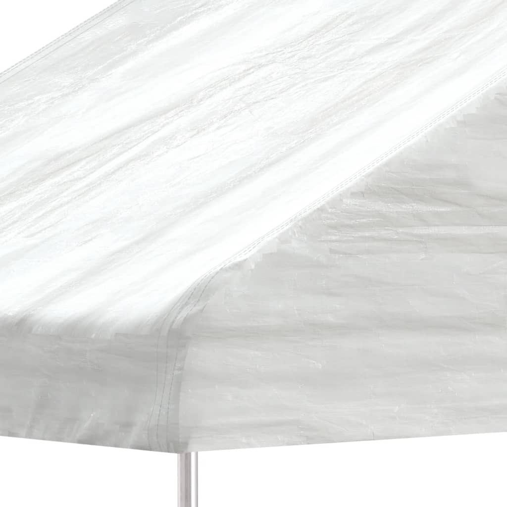 fehér polietilén pavilon tetővel 17,84 x 4,08 x 3,22 m