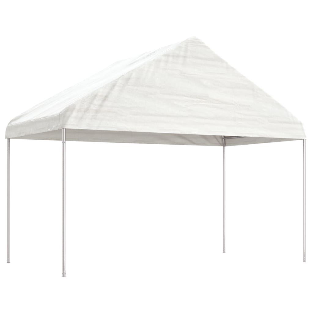 fehér polietilén pavilon tetővel 20,07 x 4,08 x 3,22 m