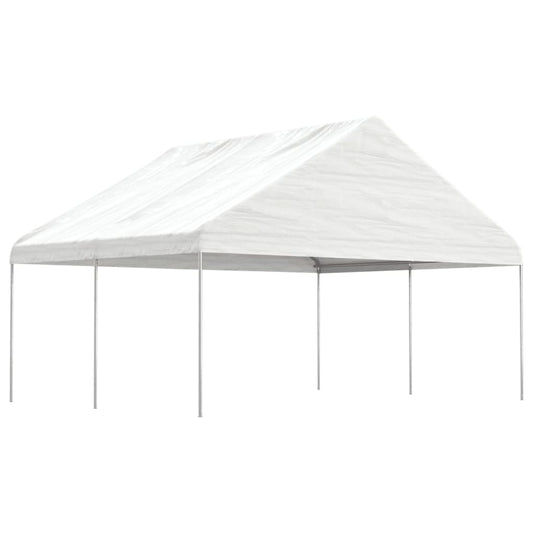 fehér polietilén pavilon tetővel 4,46 x 5,88 x 3,75 m