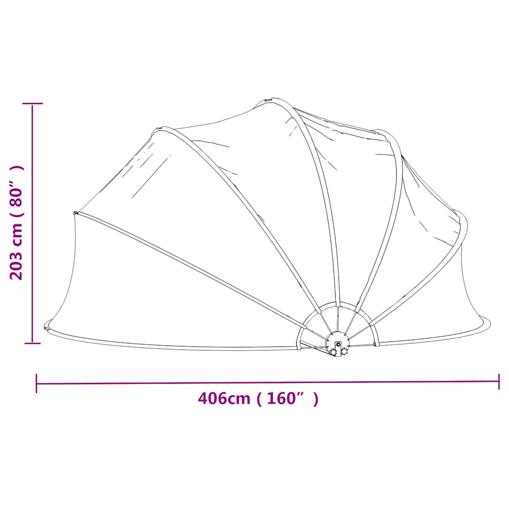 kerek PVC medencekupola 406x203 cm