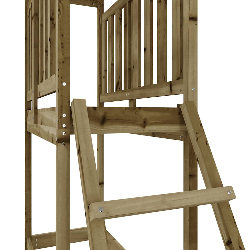 impregnált fenyőfa kültéri játszószett 53 x 110 x 214 cm