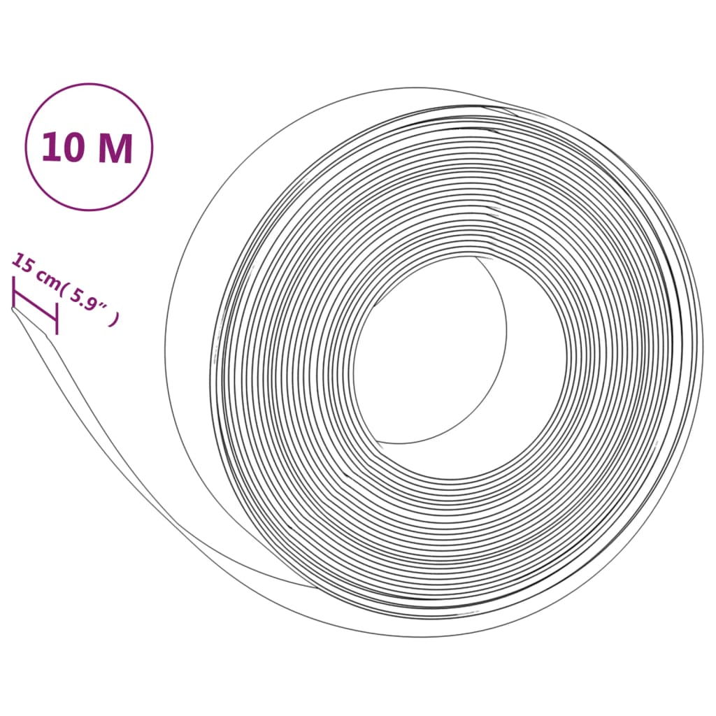 2 db barna polietilén kerti szegély 10 m x 15 cm