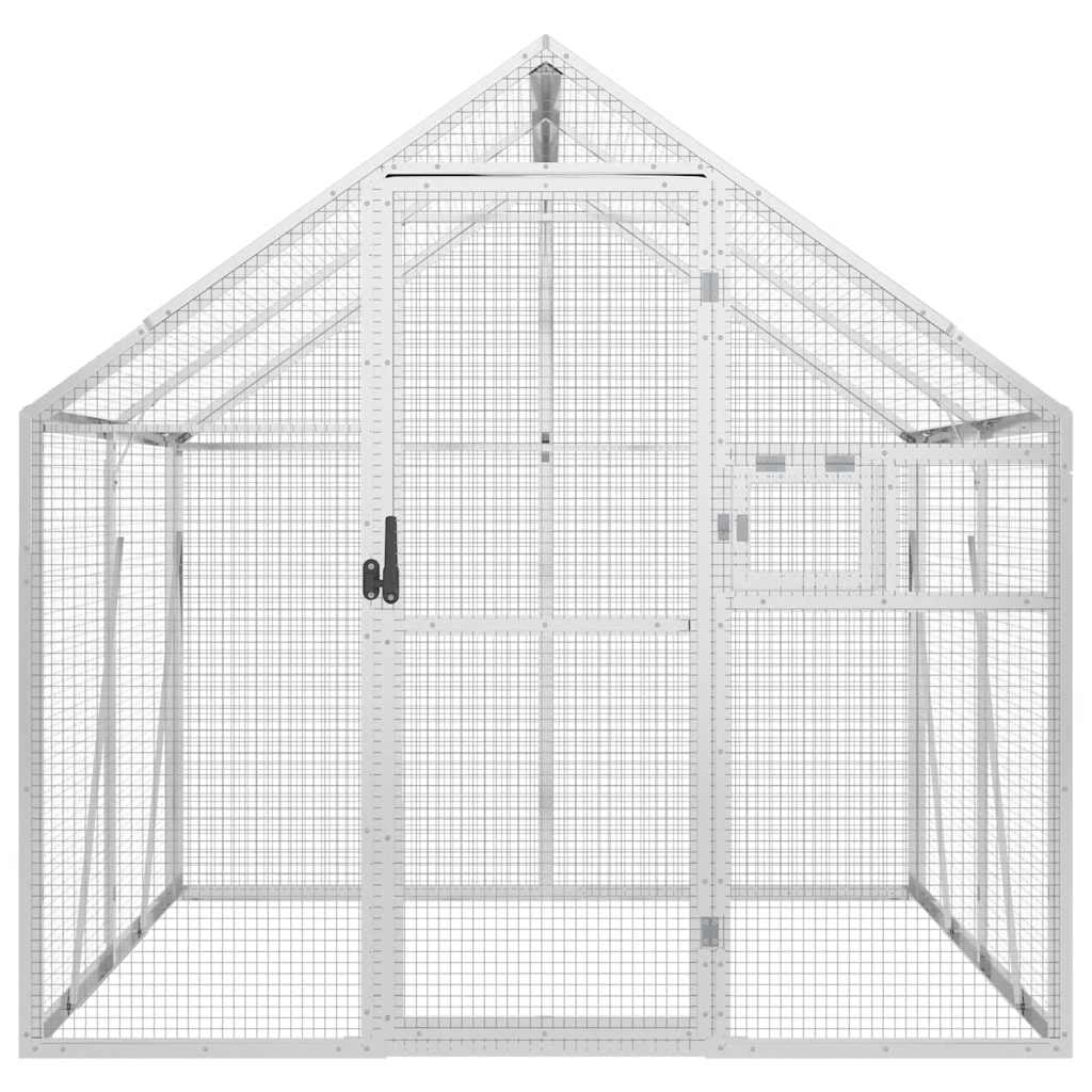 ezüstszínű alumínium madárház 1,79 x 2 x 1,85 m