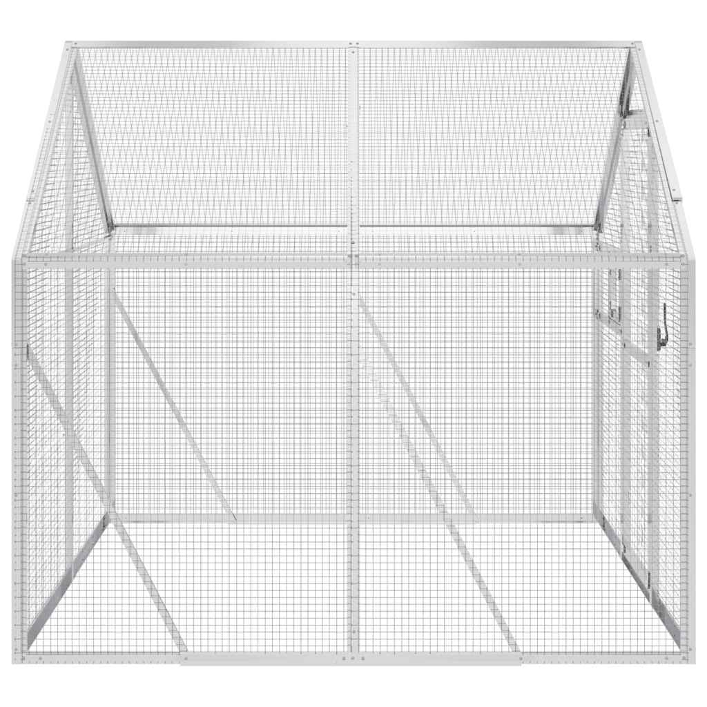 ezüstszínű alumínium madárház 1,79 x 2 x 1,85 m