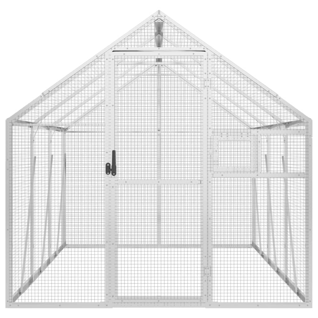 ezüstszínű alumínium madárház 1,79 x 3 x 1,85 m