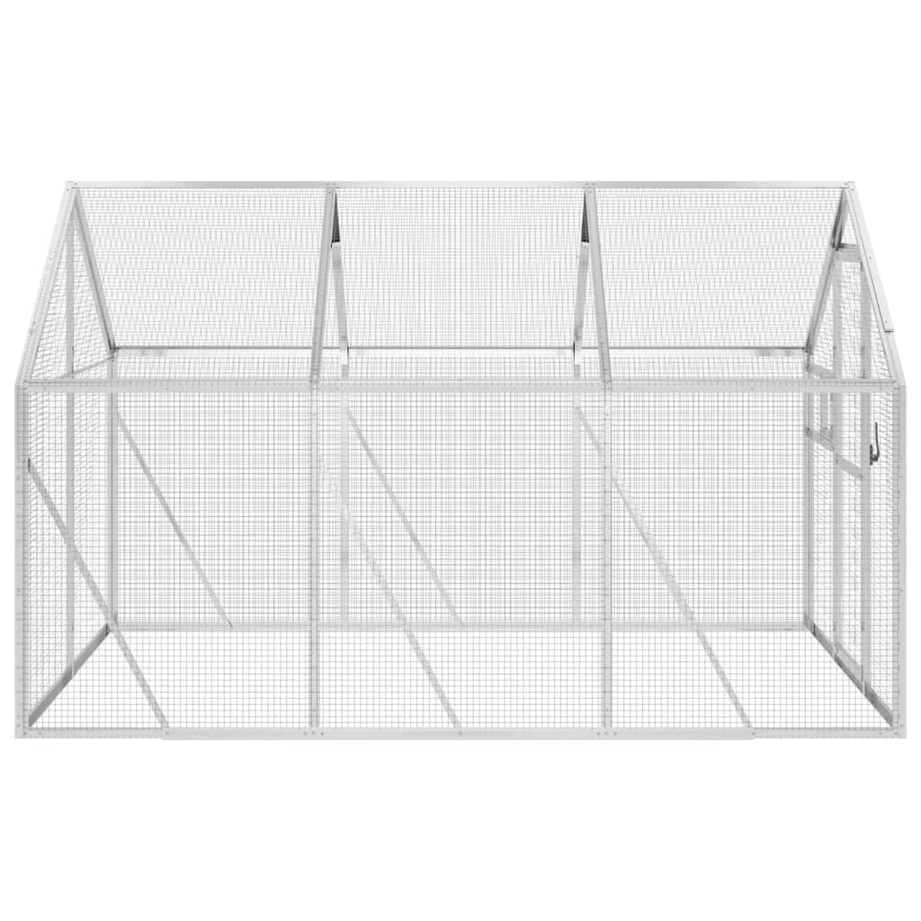 ezüstszínű alumínium madárház 1,79 x 3 x 1,85 m