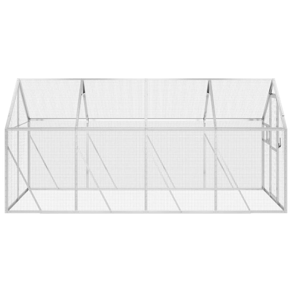 ezüstszínű alumínium madárház 1,79 x 4 x 1,85 m