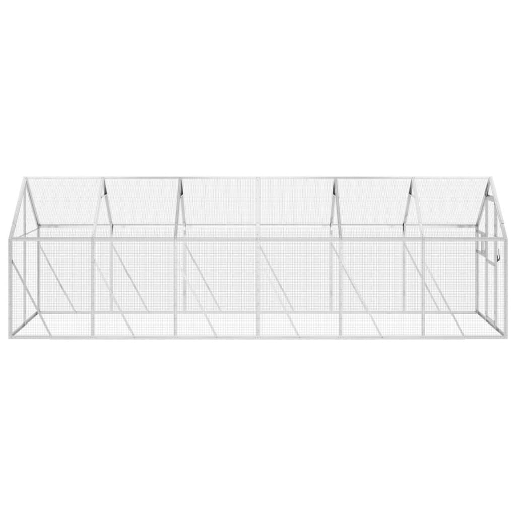 ezüstszínű alumínium madárház 1,79 x 6 x 1,85 m
