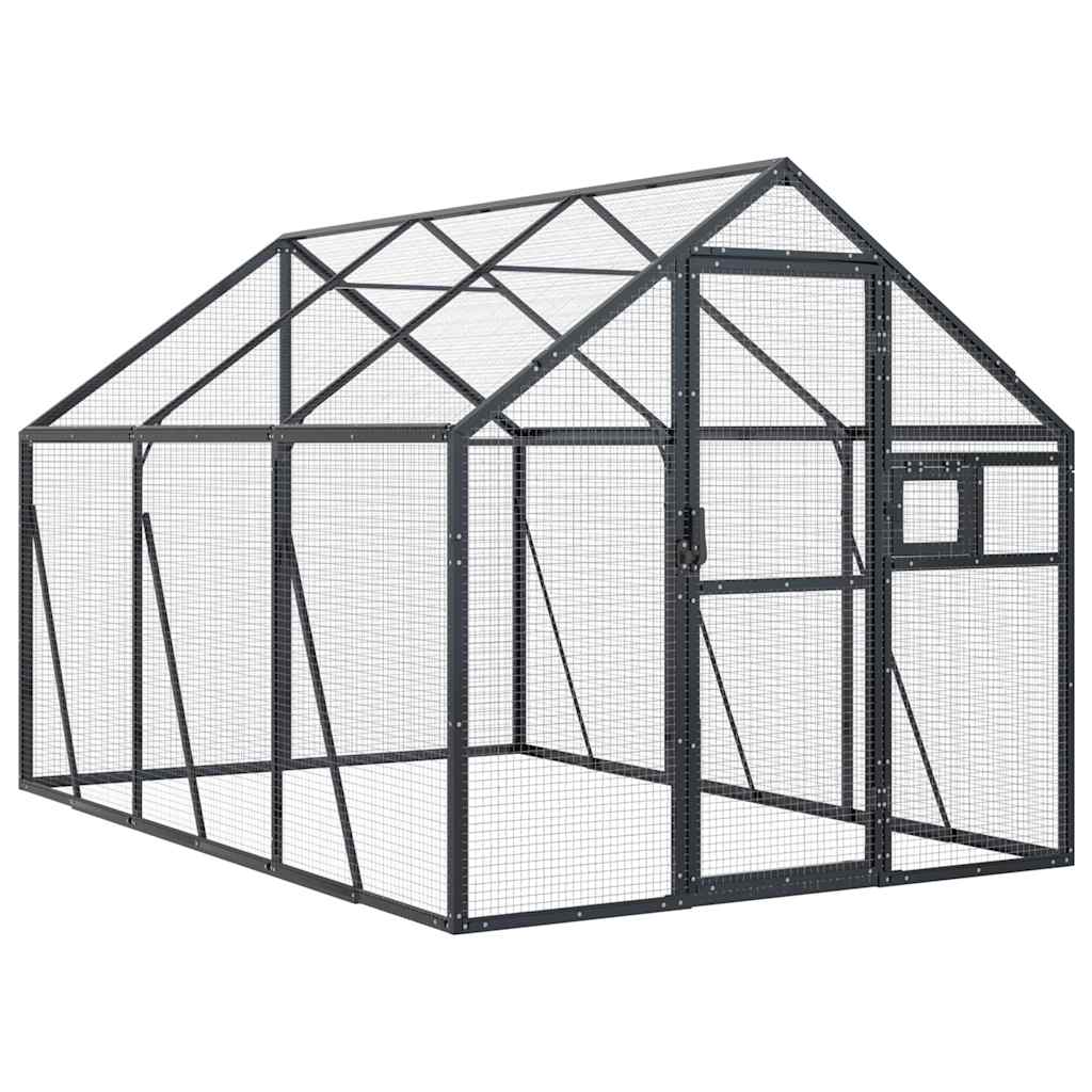 antracit alumínium madárház 1,79 x 3 x 1,85 m