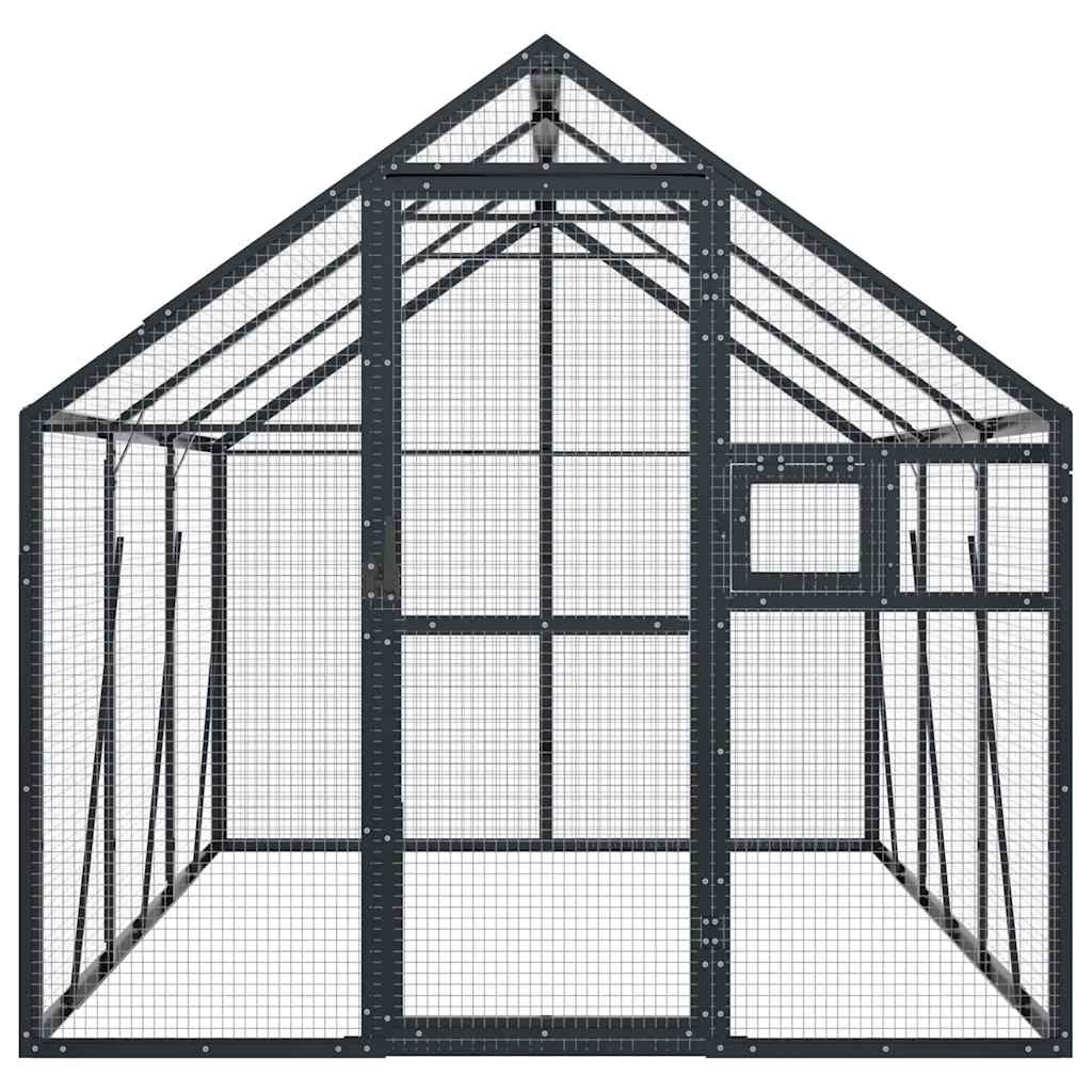 antracit alumínium madárház 1,79 x 3 x 1,85 m