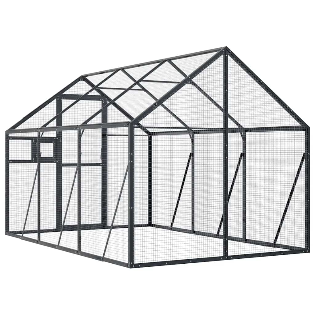 antracit alumínium madárház 1,79 x 3 x 1,85 m