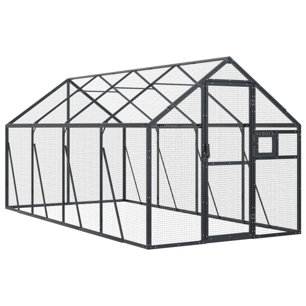 antracit alumínium madárház 1,79 x 4 x 1,85 m