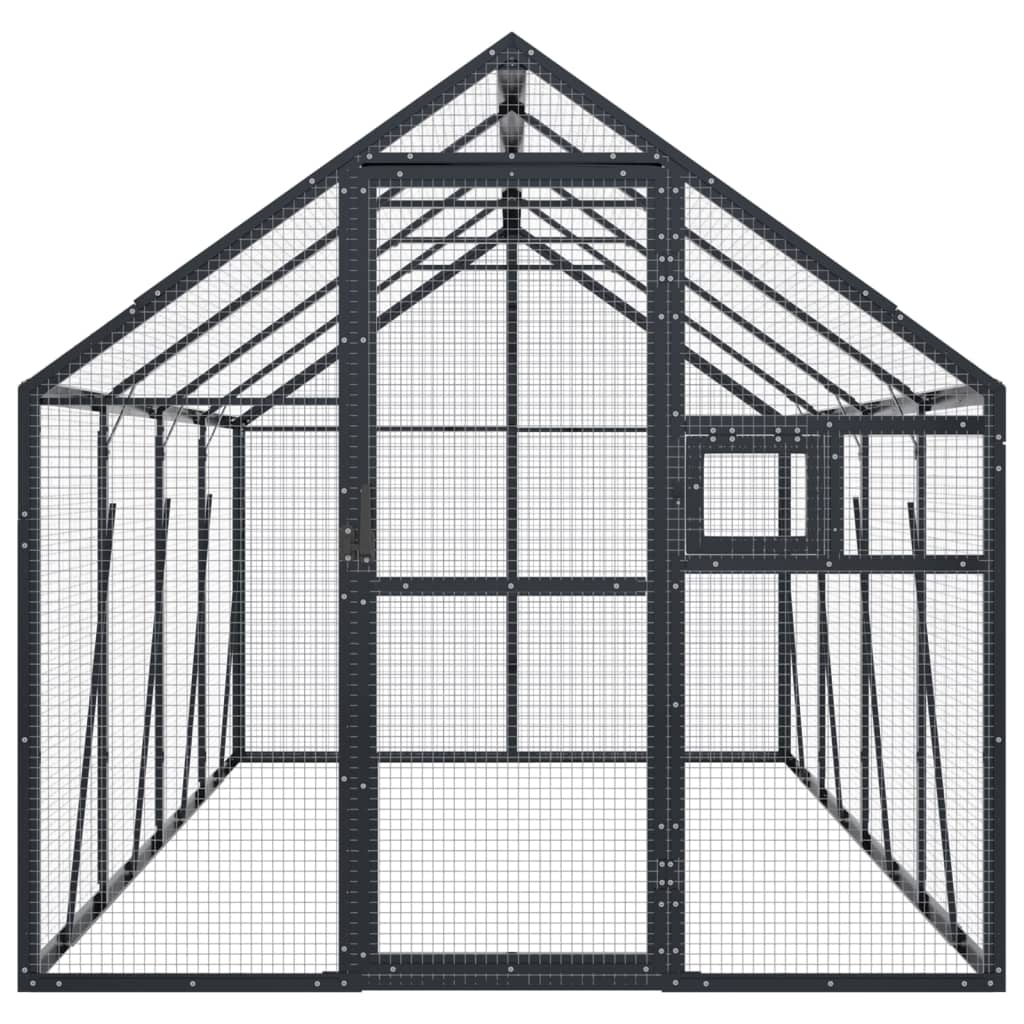 antracit alumínium madárház 1,79 x 4 x 1,85 m