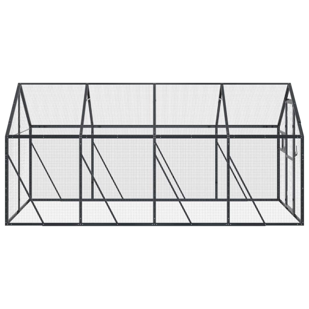antracit alumínium madárház 1,79 x 4 x 1,85 m