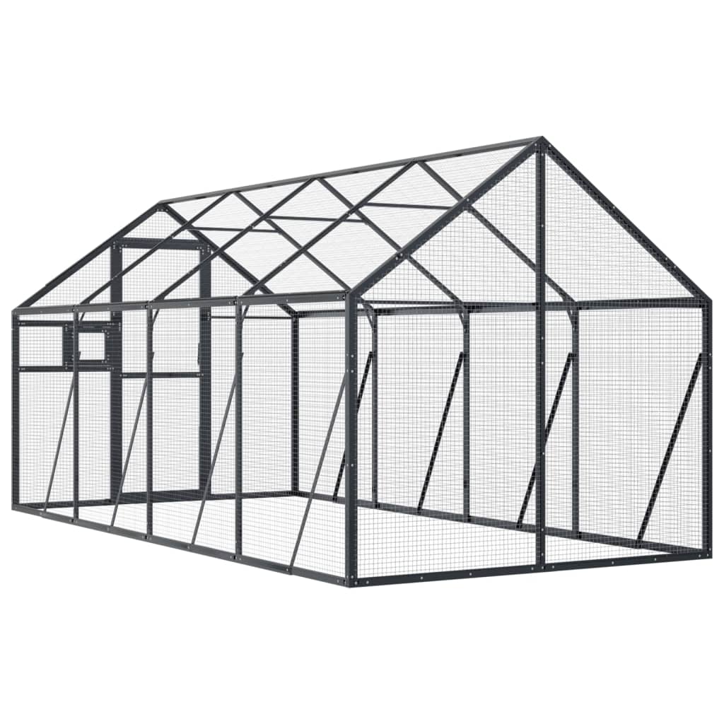 antracit alumínium madárház 1,79 x 4 x 1,85 m