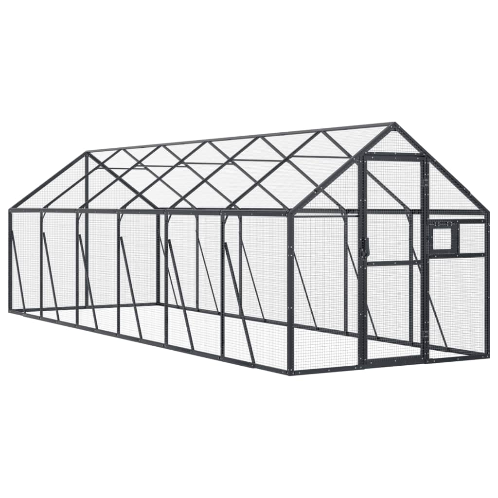 antracit alumínium madárház 1,79 x 6 x 1,85 m