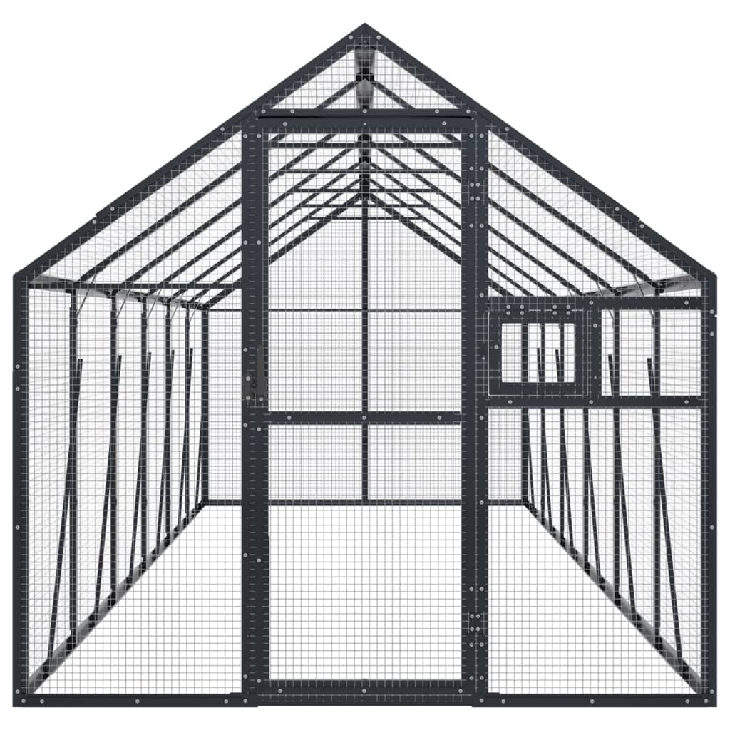 antracit alumínium madárház 1,79 x 6 x 1,85 m