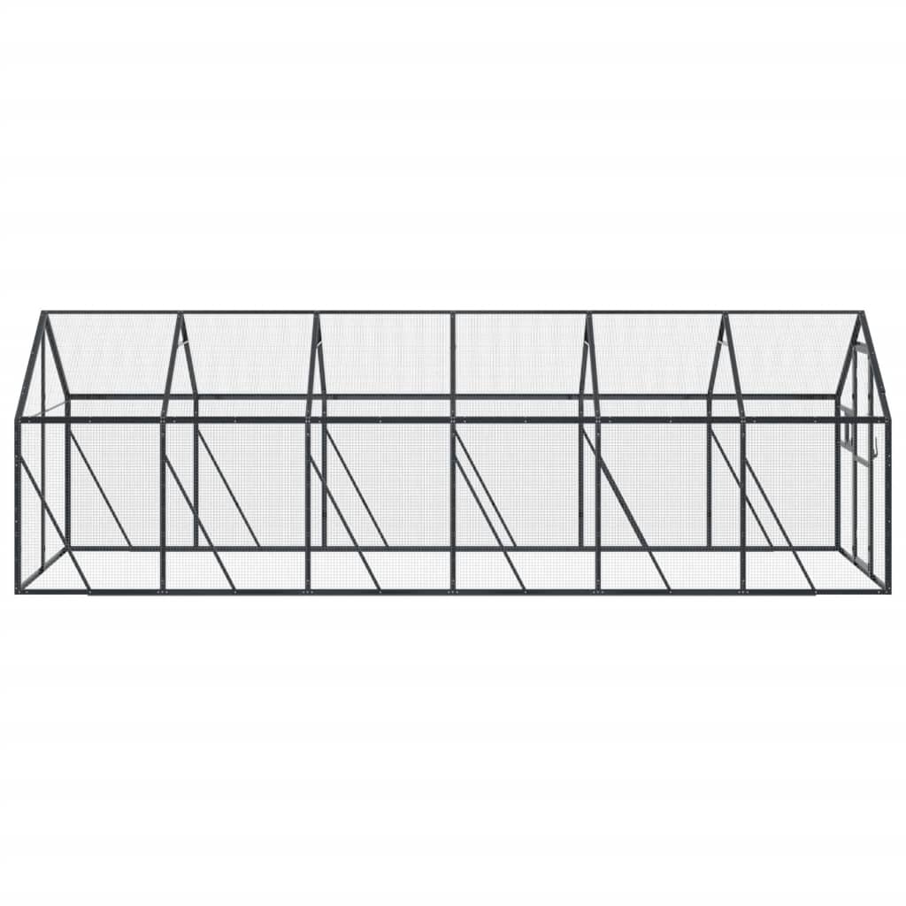 antracit alumínium madárház 1,79 x 6 x 1,85 m