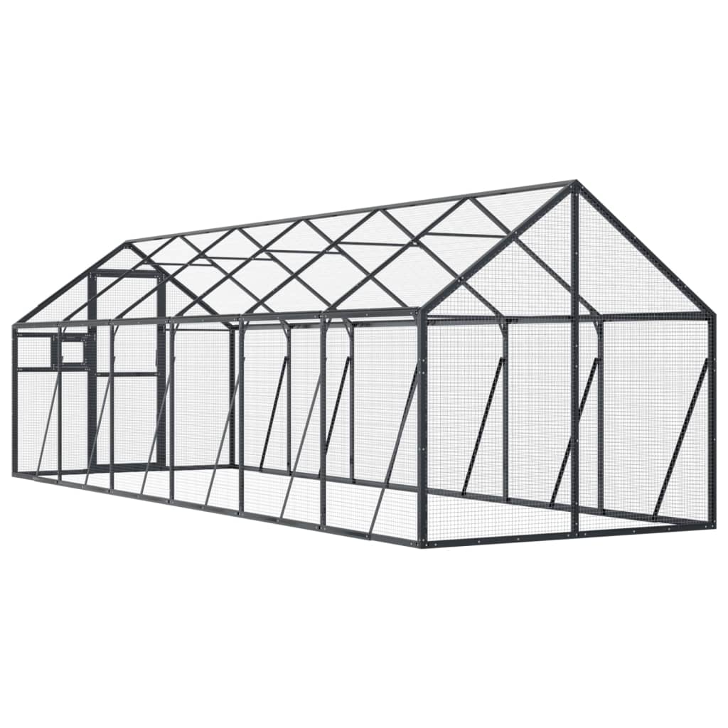 antracit alumínium madárház 1,79 x 6 x 1,85 m