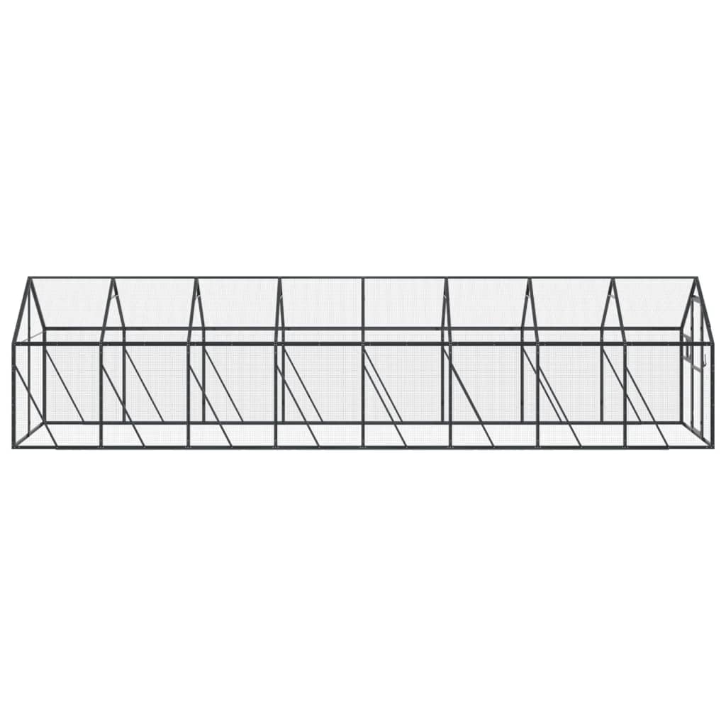 antracit alumínium madárház 1,79 x 8 x 1,85 m