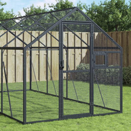 antracit alumínium madárház 1,79 x 8 x 1,85 m