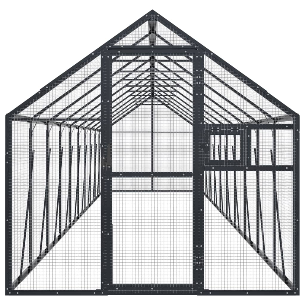antracit alumínium madárház 1,79 x 10 x 1,85 m