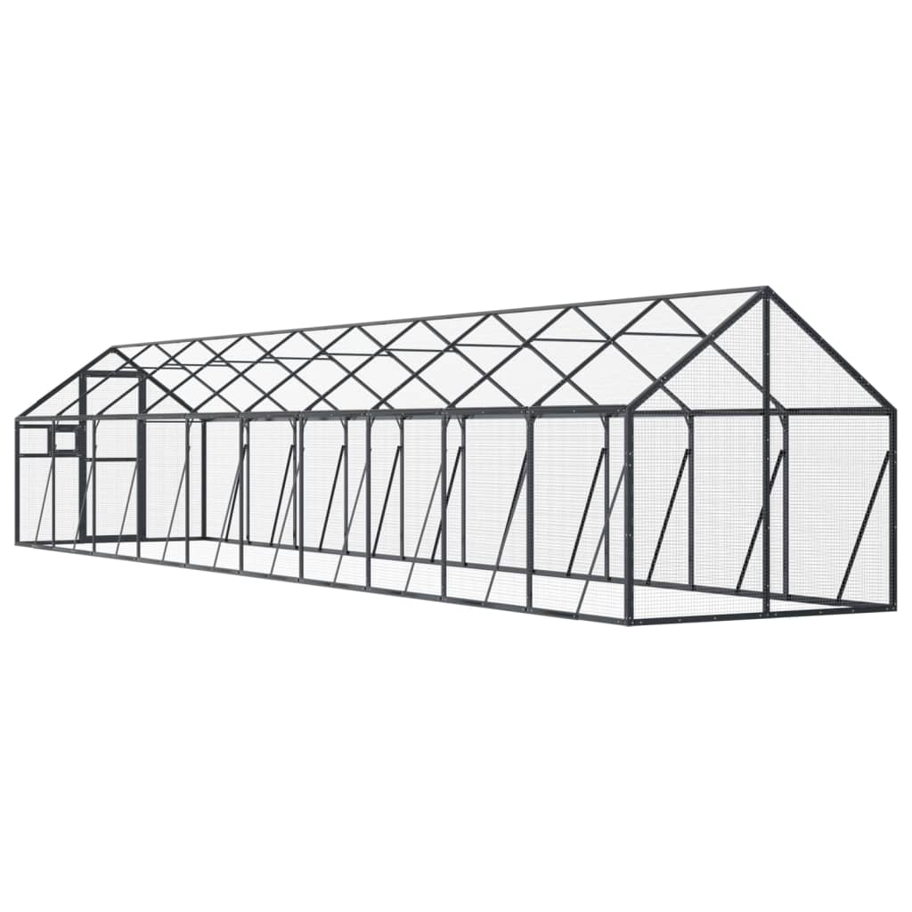 antracit alumínium madárház 1,79 x 10 x 1,85 m