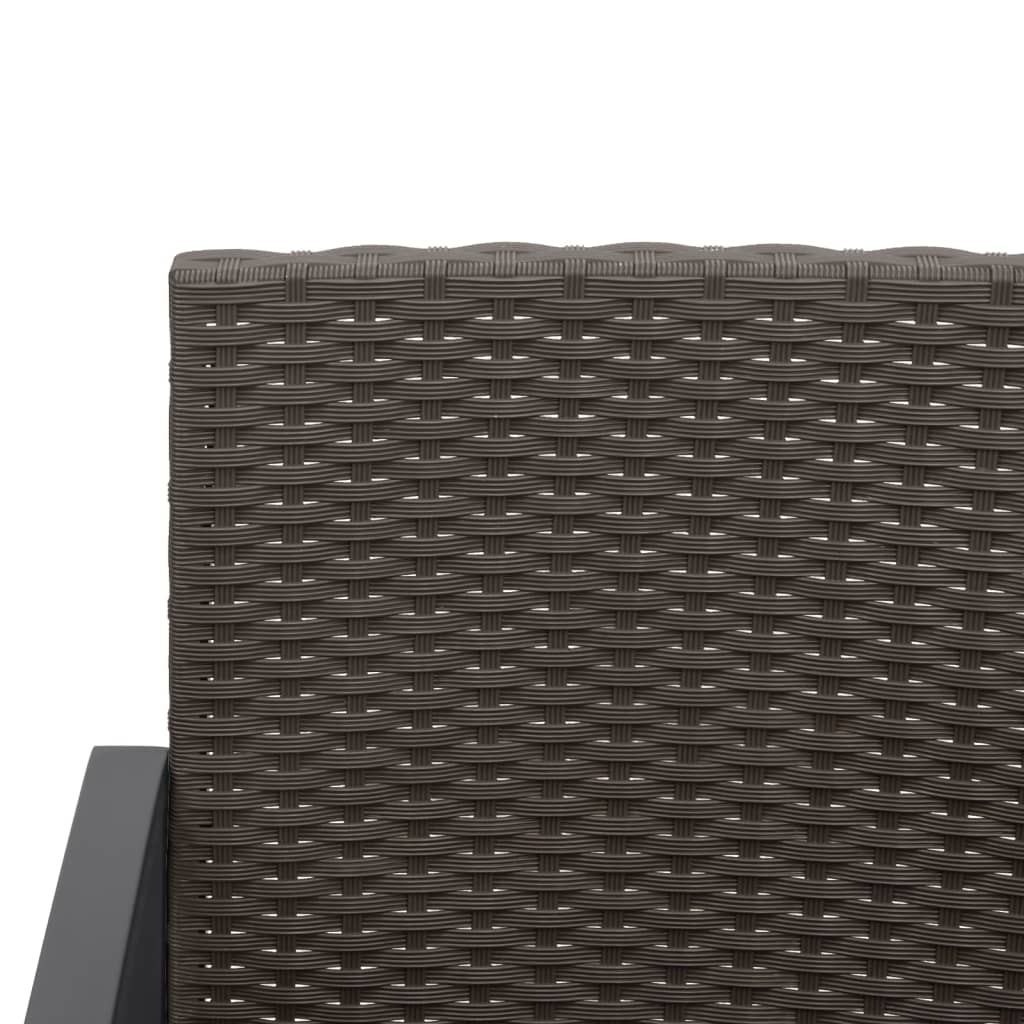3 részes barna polyrattan kerti étkezőgarnitúra párnákkal