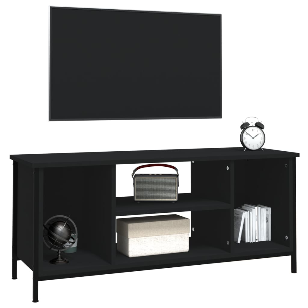 fekete szerelt fa TV-szekrény 102x35x45 cm