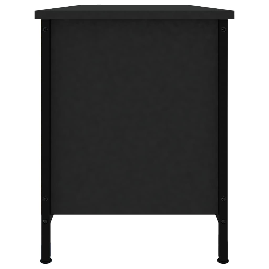 fekete szerelt fa TV-szekrény 102x35x45 cm
