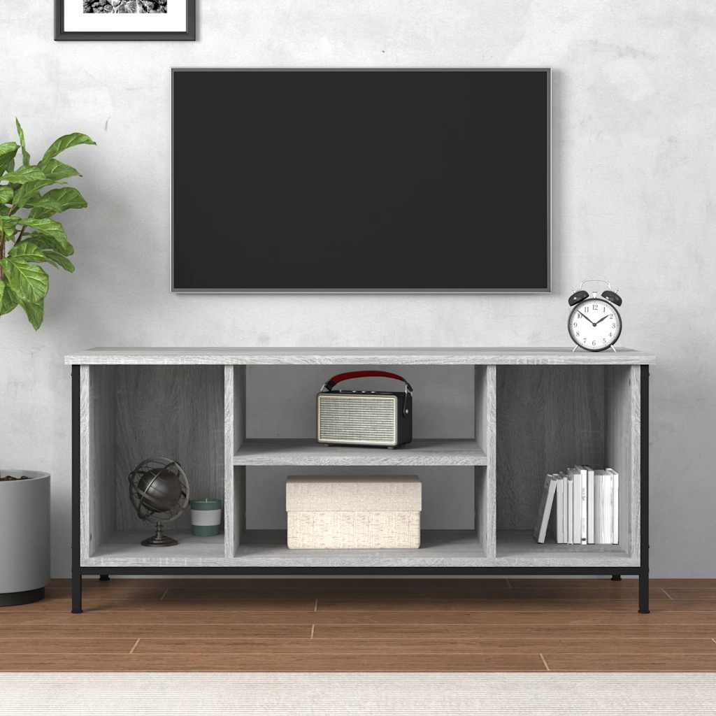 szürke sonoma színű szerelt fa TV-szekrény 102x35x45 cm