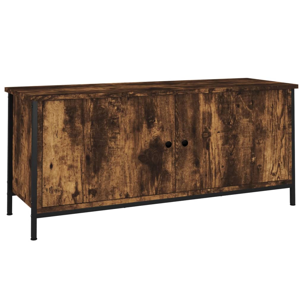 füstös tölgy színű szerelt fa TV-szekrény ajtókkal 102x35x45 cm
