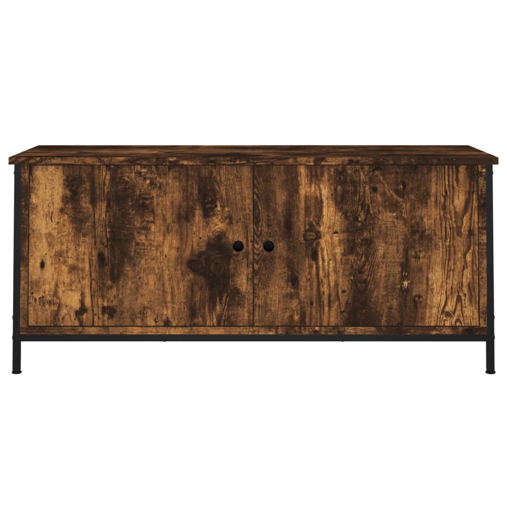 füstös tölgy színű szerelt fa TV-szekrény ajtókkal 102x35x45 cm