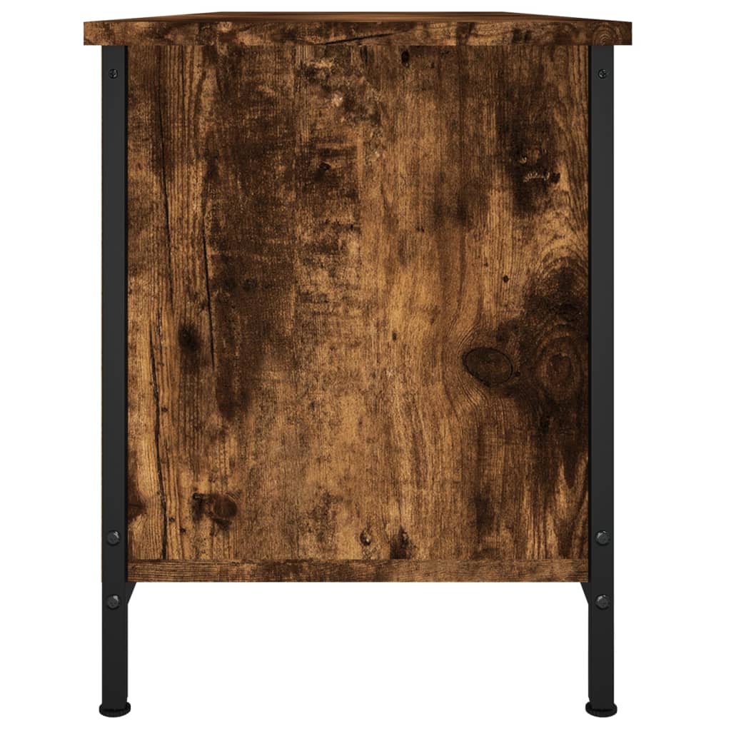 füstös tölgy színű szerelt fa TV-szekrény ajtókkal 102x35x45 cm