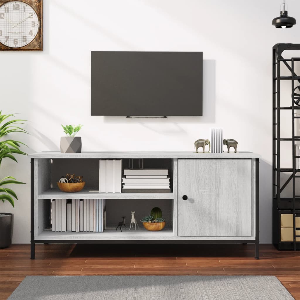 szürke sonoma színű szerelt fa TV-szekrény 100x40x45 cm