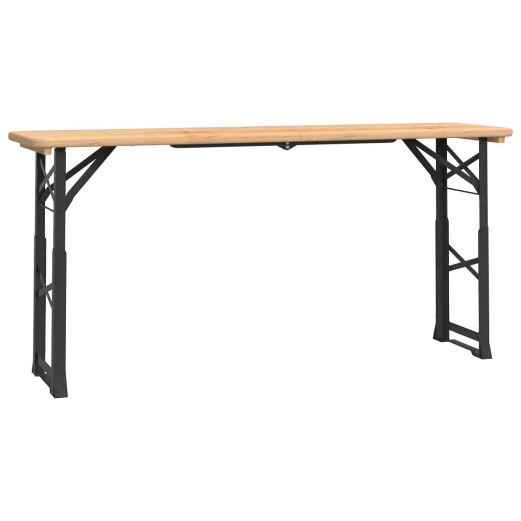 tömör fenyőfa összecsukható sörözőasztal 170 x 50 x 75/105 cm