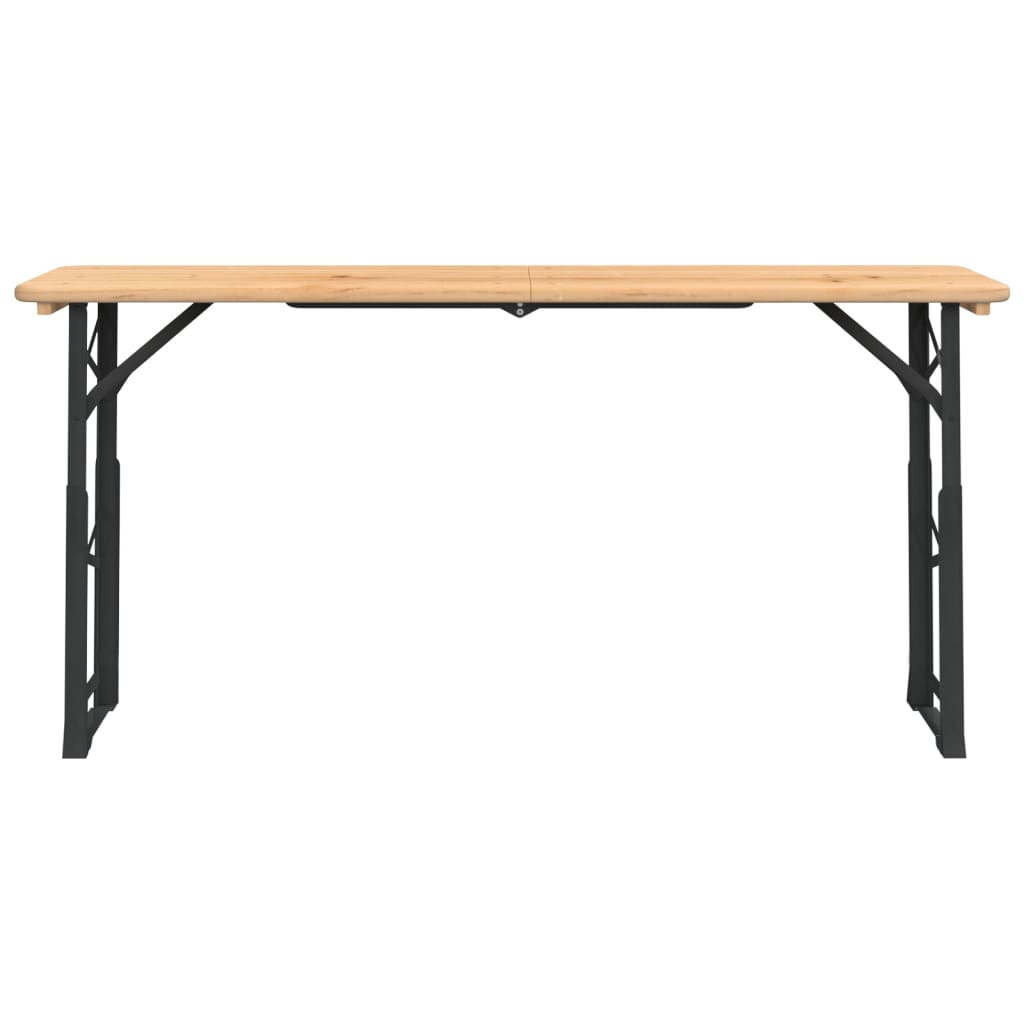 tömör fenyőfa összecsukható sörözőasztal 170 x 50 x 75/105 cm