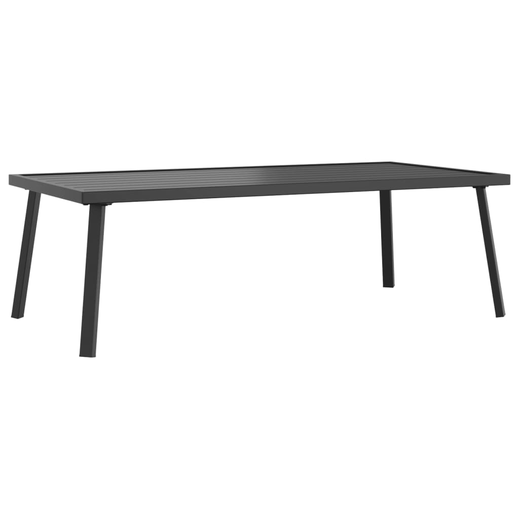 antracitszürke acél kerti dohányzóasztal 110 x 55 x 35 cm